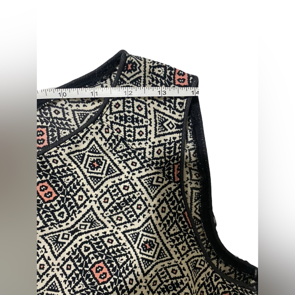 Daphna Levinson Geometric Flower Woman’s Sleeveless Mini Dress Black and Pink - Picture 11 of 12
